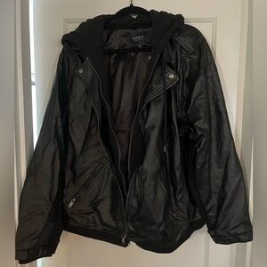Torrid Black Mixed Media Hooded Moto Jacket Size 4 NEW WITH TAGS